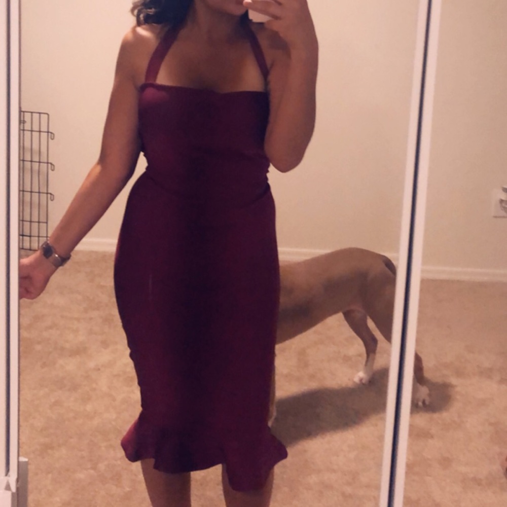 Sexy wine color dress